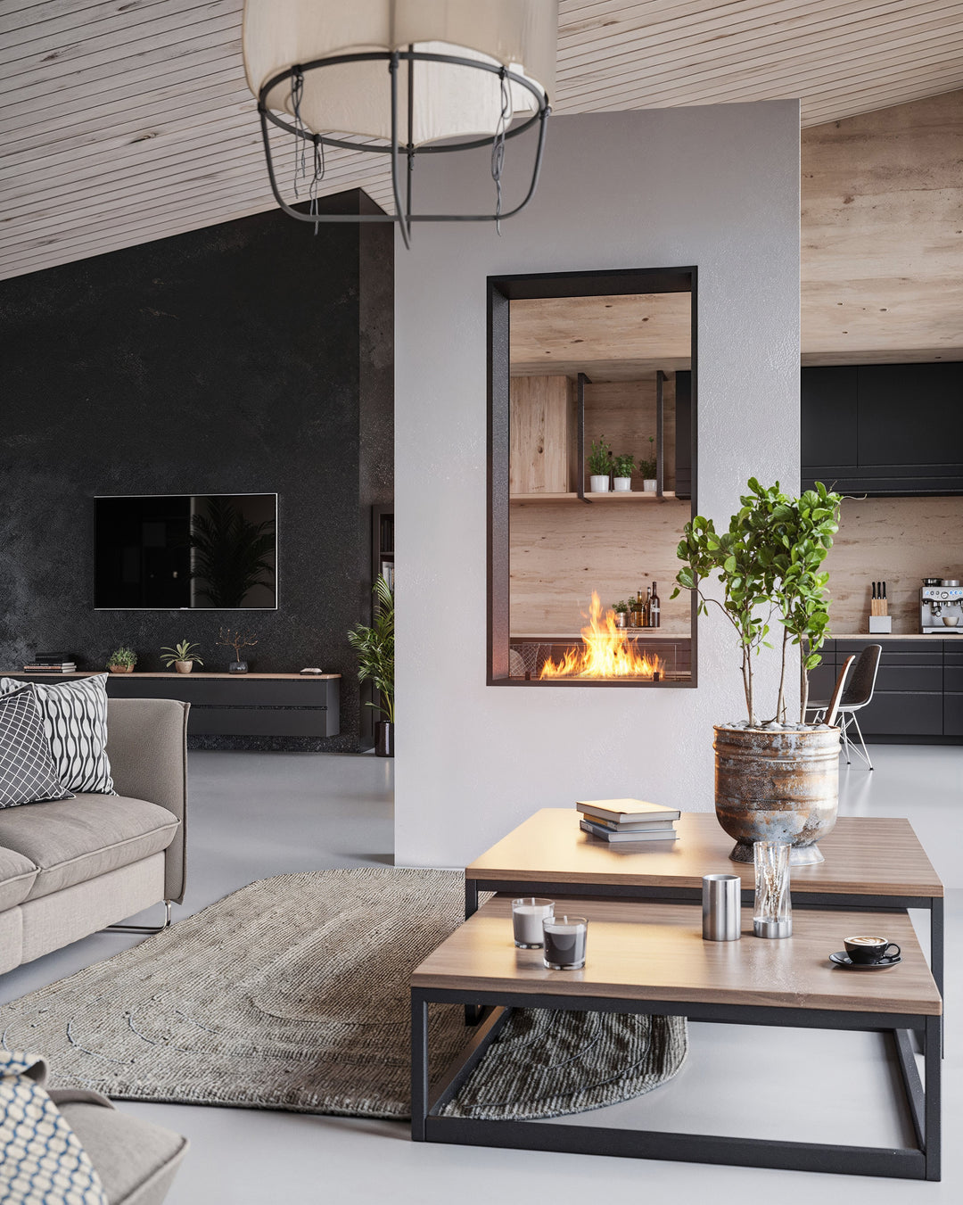 bioethanol-einbau-kamin-ofen-zweiseitig-vertikal-raumteiler-2side-vert-160-infire-slimfire-wohnzimmer-trockenbau-skandinavisch