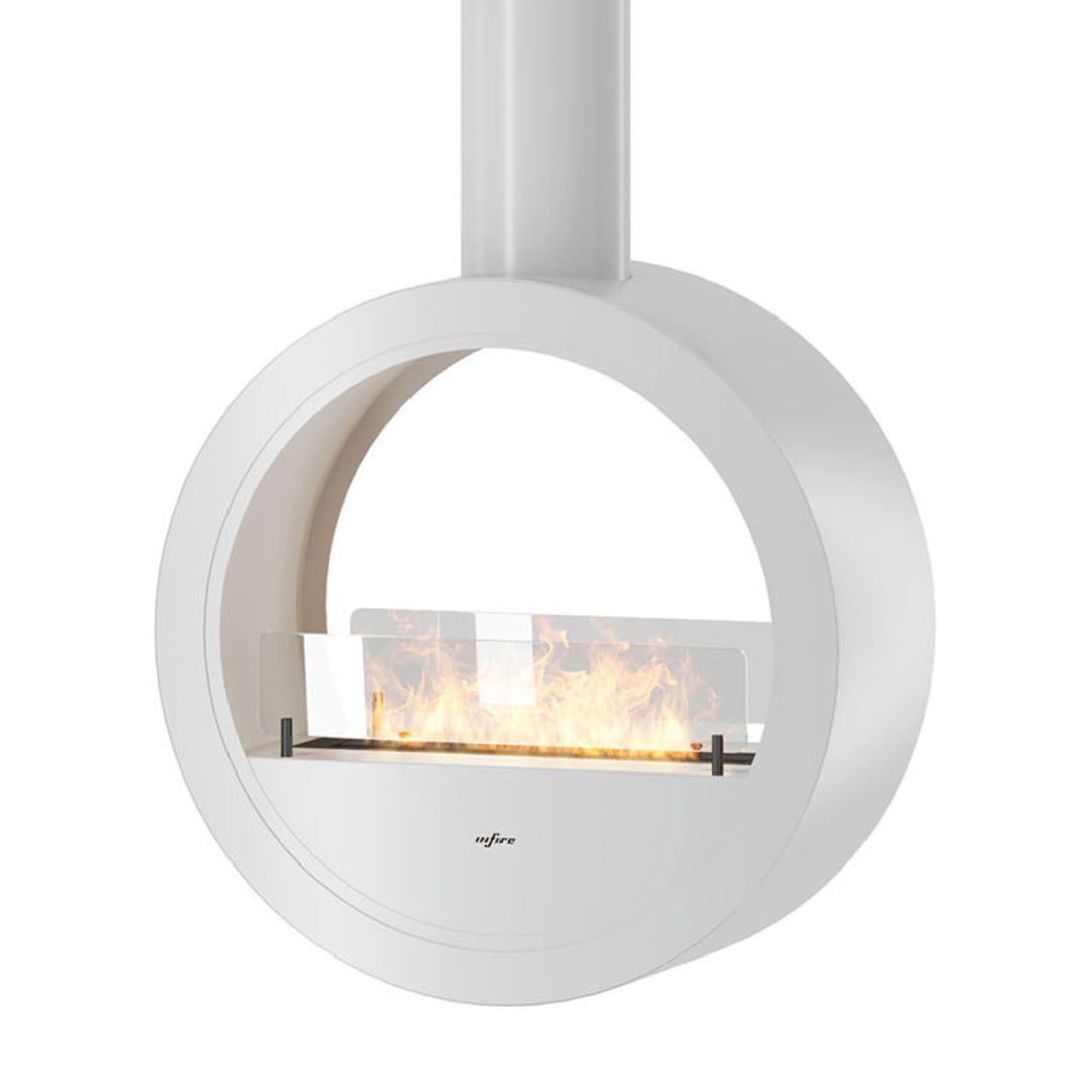 bioethanol-haengekamin-ethanolkamin-decke-deckenmontage-infire-incycle-2side-weiss-raumteiler-mit-glas-mit-flammen-ethanol-ofen