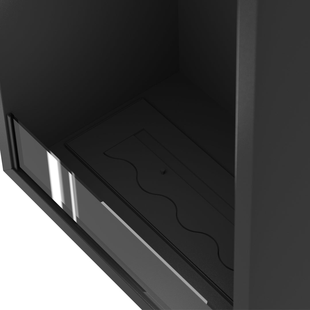 Bioethanol Einbau Kamin Ofen SELECTED Vertikal 70x140x35cm Nahaufnahme von Wild Flame